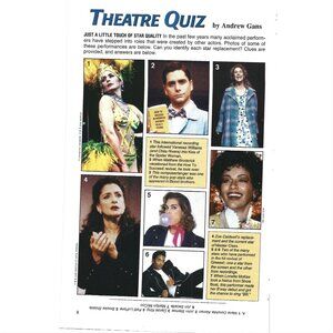 Theatre Quiz Touch of Star Quality 1990s  Vintage Print Ad